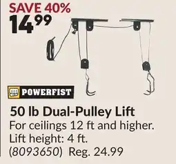 Princess Auto 50 lb Dual-Pulley Lift offer