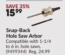 Princess Auto Snap-Back Hole Saw Arbor offer