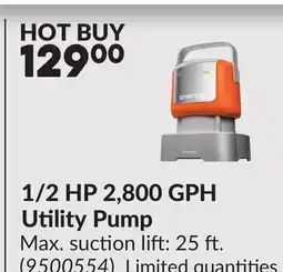 Princess Auto 1/2 HP 2,800 GPH Utility Pump offer