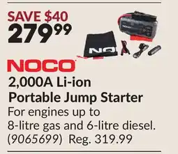 Princess Auto 2,000A Li-ion Portable Jump Starter offer