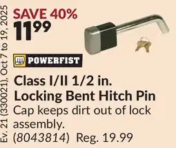 Princess Auto Class I/II 1/2 in. Locking Bent Hitch Pin offer