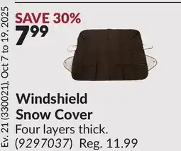 Princess Auto Windshield Snow Cover offer