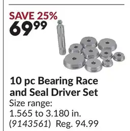 Princess Auto 10 pc Bearing Race and Seal Driver Set offer