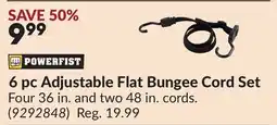 Princess Auto 6 pc Adjustable Flat Bungee Cord Set offer