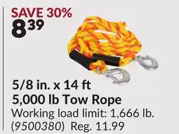 Princess Auto 5/8 in. x 14 5,000 lb Tow Rope offer