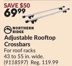 Princess Auto Adjustable Rooftop Crossbars offer
