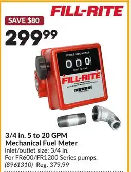 Princess Auto 3/4 in. 5 to 20 GPM Mechanical Fuel Meter offer