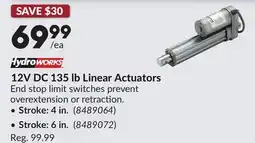 Princess Auto 12V DC 135 lb Linear Actuators offer