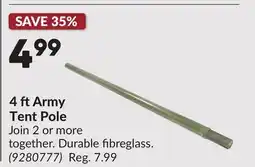 Princess Auto 4 ftArmy Tent Pole offer