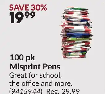 Princess Auto 100 pk Misprint Pens offer