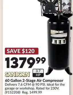 Princess Auto 60 Gallon 2-Stage Air Compressor offer