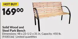 Princess Auto Solid Wood and Steel Park Bench offer