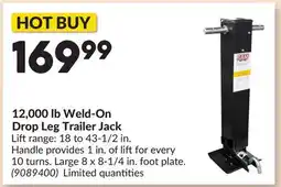 Princess Auto 12,000 lb Weld-On Drop Leg Trailer Jack offer