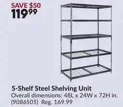 Princess Auto 5-Shelf Steel Shelving Unit offer