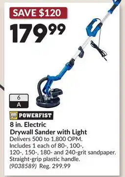 Princess Auto 8 in. Electric Drywall Sander with Light offer