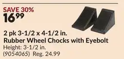 Princess Auto 2 pk 3-1/2 x 4-1/2 in. Rubber Wheel Chocks with Eyebolt offer