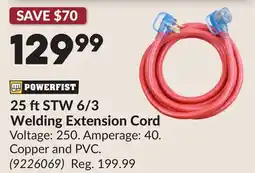 Princess Auto 25 ftSTW 6/3 Welding Extension Cord offer