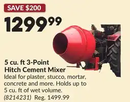 Princess Auto 5 cu. ft3-Point Hitch Cement Mixer offer