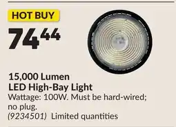 Princess Auto 15,000 Lumen LED High-Bay Light offer