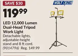 Princess Auto LED 12,000 Lumen Dual-Head Tripod Work Light offer