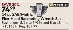 Princess Auto 14 pc SAE/Metric Flex-Head Ratcheting Wrench Set offer