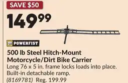 Princess Auto 500 lb Steel Hitch-Mount Motorcycle/Dirt Bike Carrier offer
