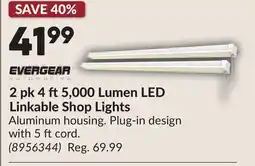 Princess Auto 2 pk 4 ft5,000 Lumen LED Linkable Shop Lights offer