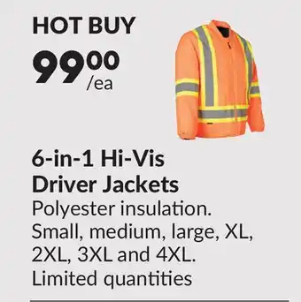 Princess Auto 6-in-1 Hi-Vis Driver Jackets offer