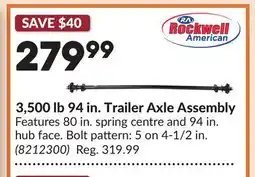 Princess Auto 3,500 lb 94 in. Trailer Axle Assembly offer