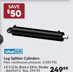 Princess Auto Log Splitter Cylinders offer