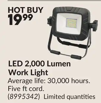 Princess Auto LED 2,000 Lumen Work Light offer