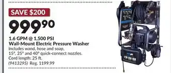 Princess Auto 1.6 GPM @ 1,500 PSI Wall-Mount Electric Pressure Washer offer