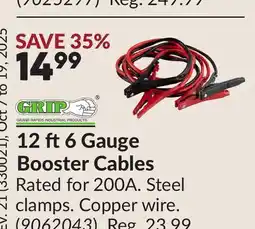 Princess Auto 12 ft6 Gauge Booster Cables offer