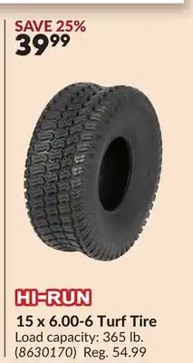 Princess Auto 15 x 6.00-6 Turf Tire offer
