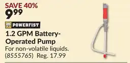 Princess Auto 1.2 GPM Battery-Operated Pump offer