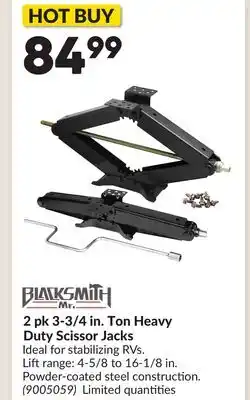 Princess Auto 2 pk 3-3/4 in. Ton Heavy Duty Scissor Jacks offer