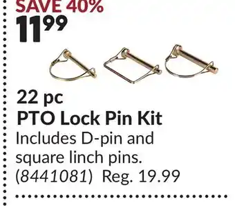 Princess Auto 22 pc PTO Lock Pin Kit offer