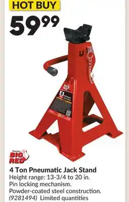 Princess Auto 4 Ton Pneumatic Jack Stand offer