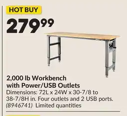 Princess Auto 2,000 lb Workbench with Power/USB Outlets offer