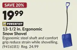 Princess Auto 13-1/2 in. Ergonomic Snow Shovel offer