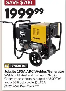 Princess Auto Jobsite 195A ARC Welder/Generator offer