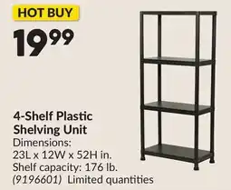 Princess Auto 4-Shelf Plastic Shelving Unit offer