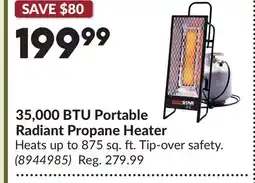 Princess Auto 35,000 BTU Portable Radiant Propane Heater offer