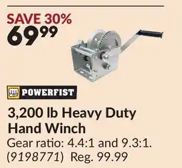 Princess Auto 3,200 lb Heavy Duty Hand Winch offer