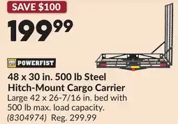 Princess Auto 48 x 30 in. 500 lb Steel Hitch-Mount Cargo Carrier offer