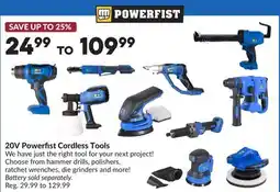 Princess Auto 20V Power Fist Cordless Tools offer