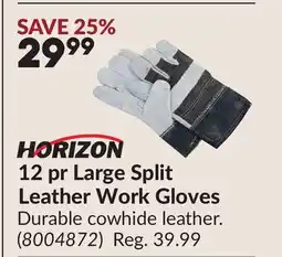 Princess Auto 12 pr Large Split Leather Work Gloves offer