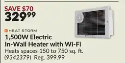 Princess Auto 1,500W Electric In-Wall Heater with Wi-Fi offer