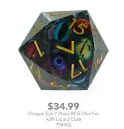 GameStop Dragon Eye 7-Piece RPG Dice Set with Liquid Core offer