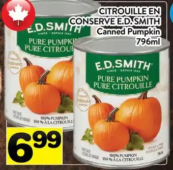 Supermarché PA CITROUILLE EN CONSERVE E.D. SMITH | Canned Pumpkin offer